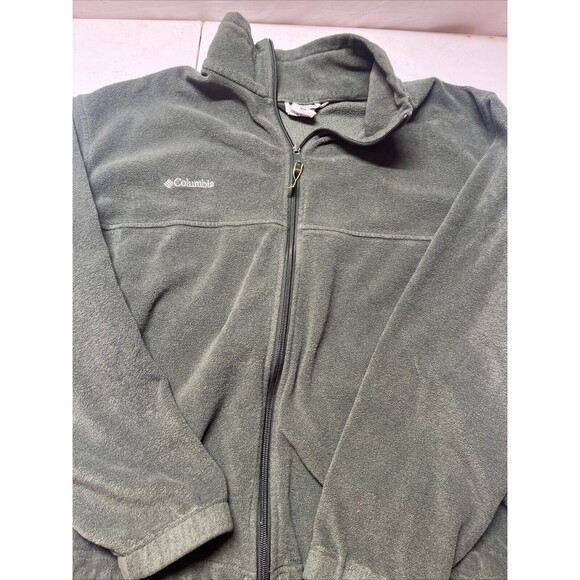 Columbia Gray Fleece Zip Up Jacket Men's size XLarge Waist Draw String - Picture 1 of 4